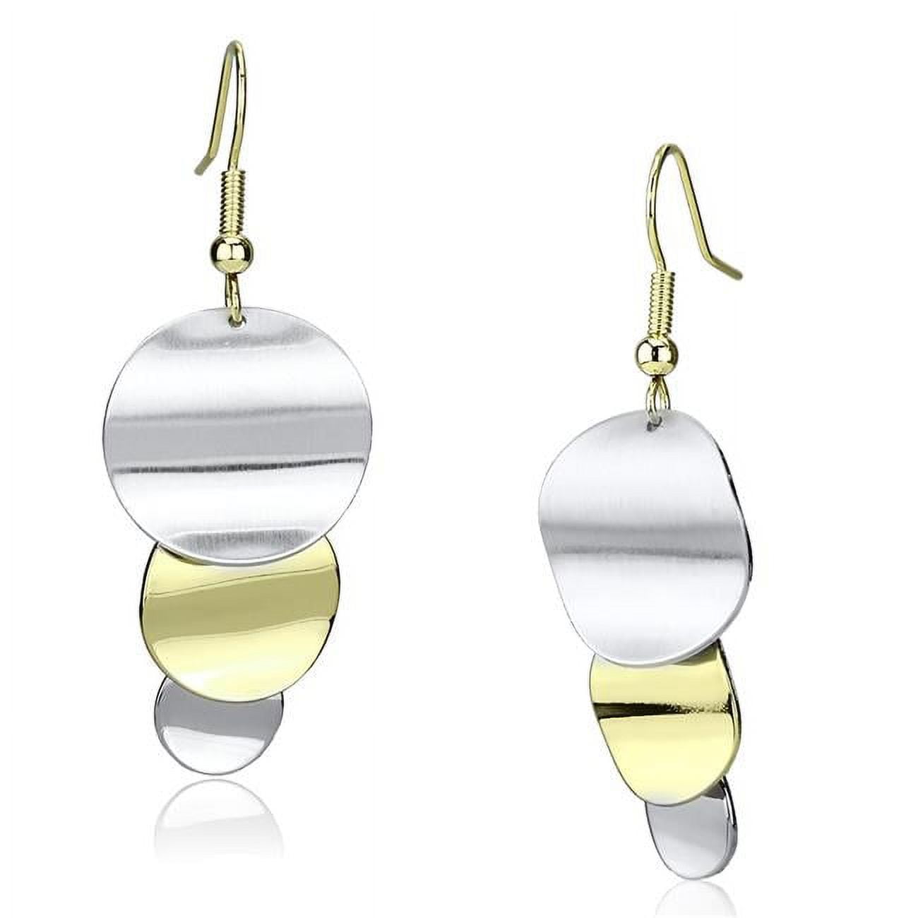 Picture of Alamode LO2653 Women Gold & Rhodium Iron Earrings with No Stone in No Stone
