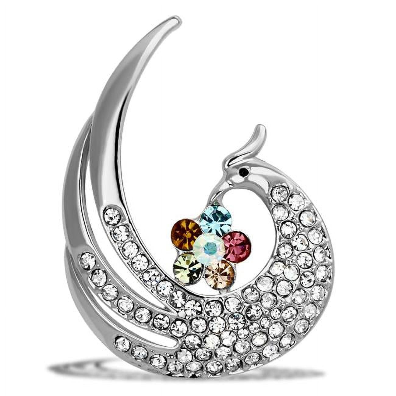 Picture of Alamode LO2774 Women Flash Rose Gold White Metal Brooches with Top Grade Crystal in Multi Color