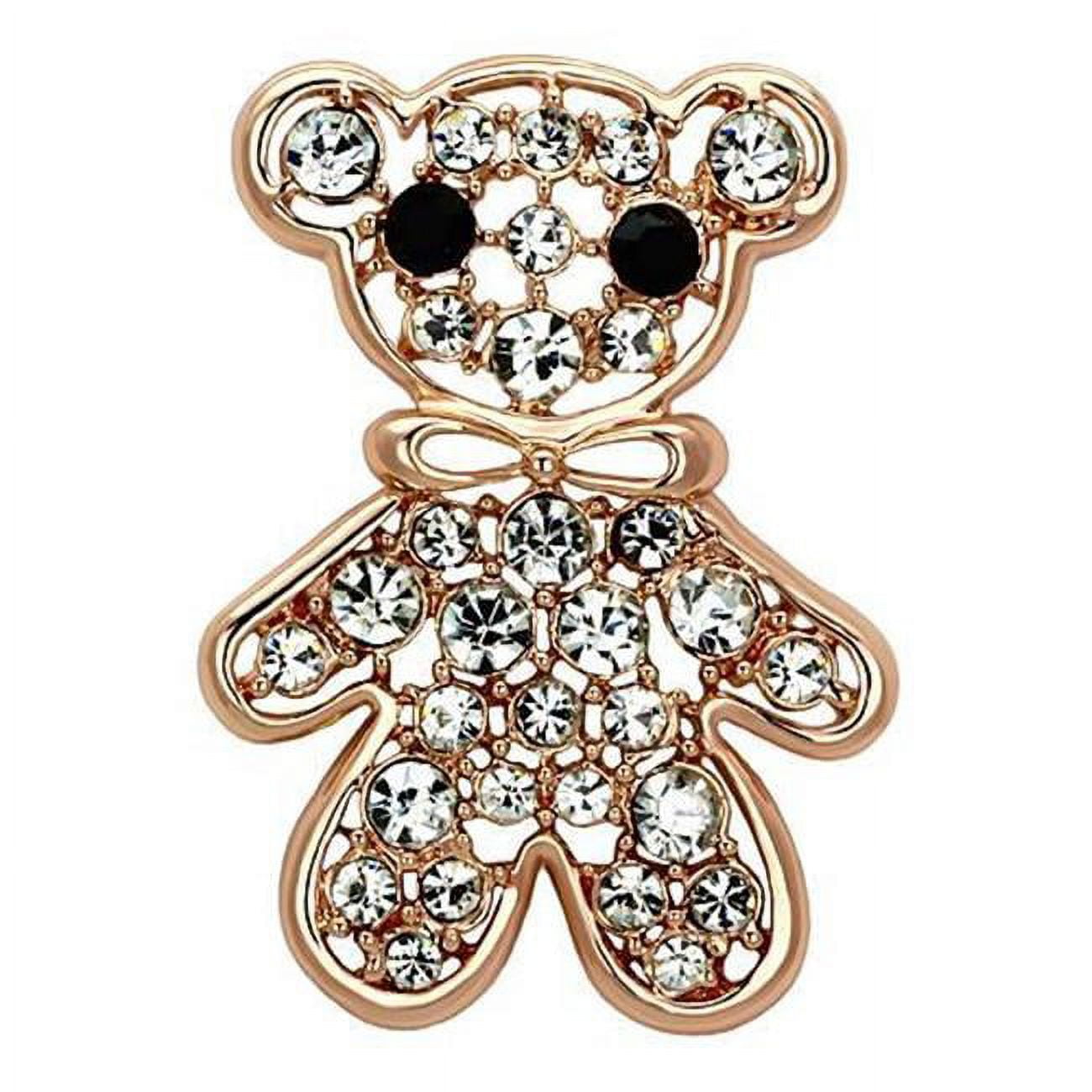 Picture of Alamode LO2792 Women Flash Rose Gold White Metal Brooches with Top Grade Crystal in Clear