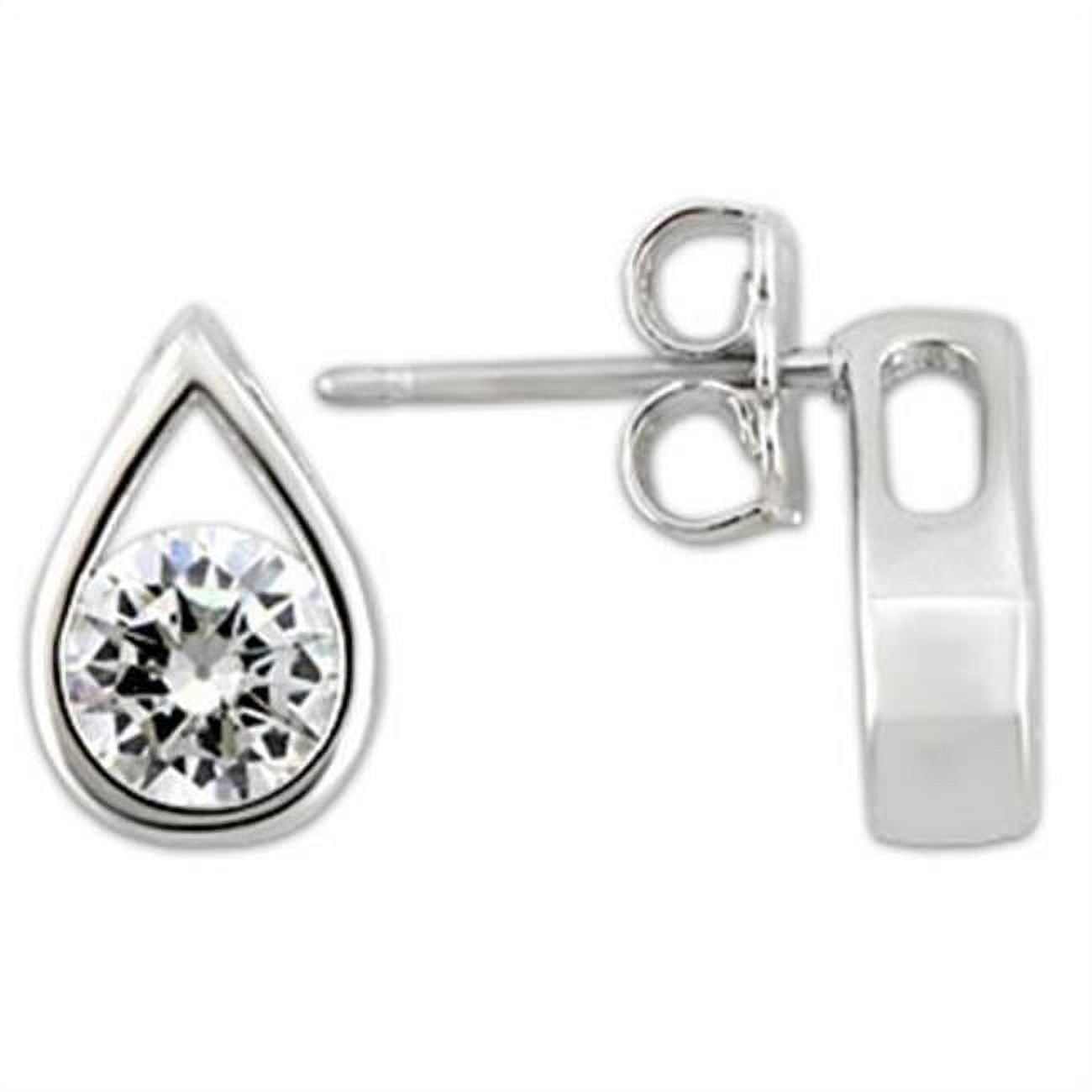 Picture of Alamode 0W180 Women Rhodium 925 Sterling Silver Earrings with AAA Grade CZ in Clear