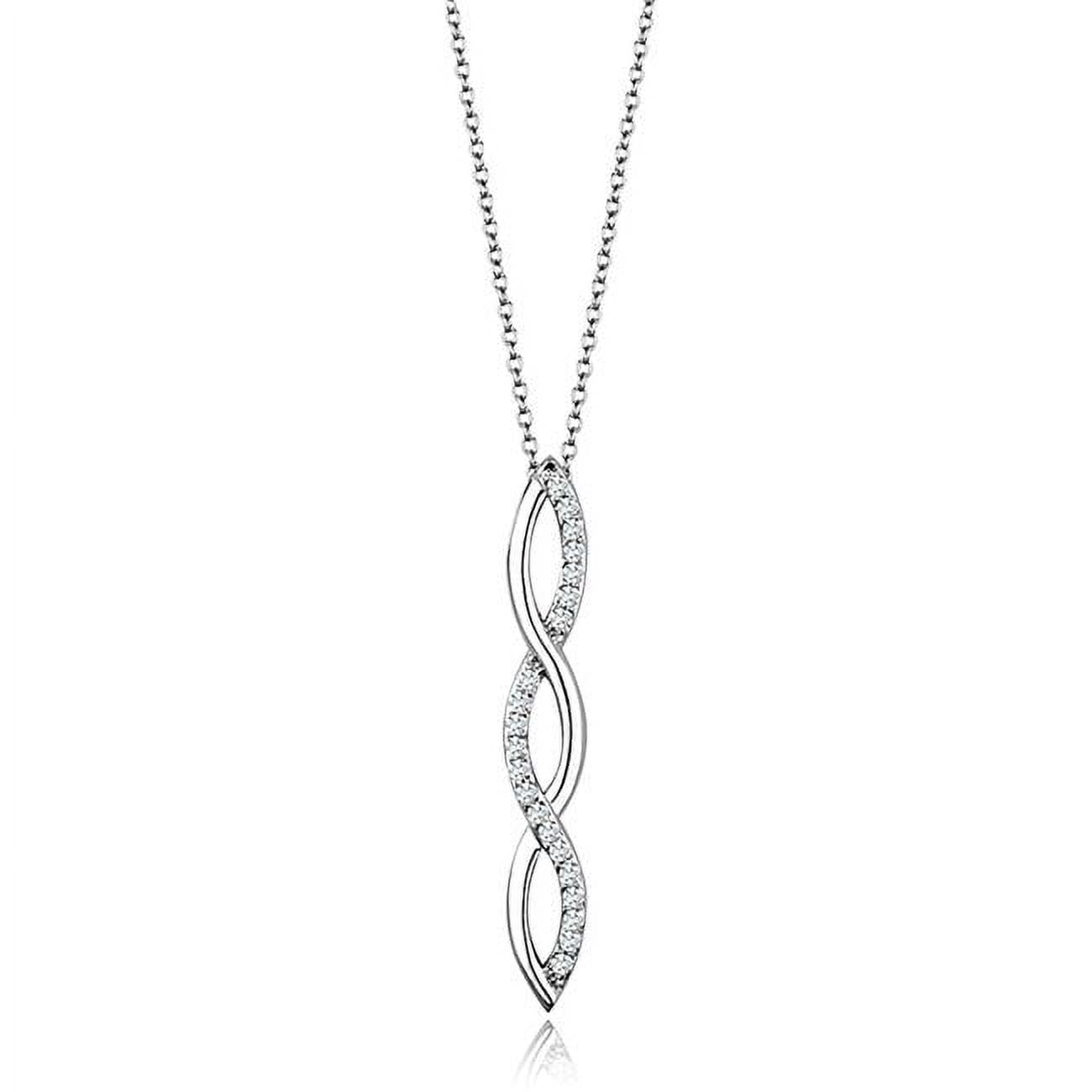 Picture of Alamode 3W1039-16Plus3 Women Rhodium Brass Chain Pendant with AAA Grade CZ in Clear - 16 & 3 in.
