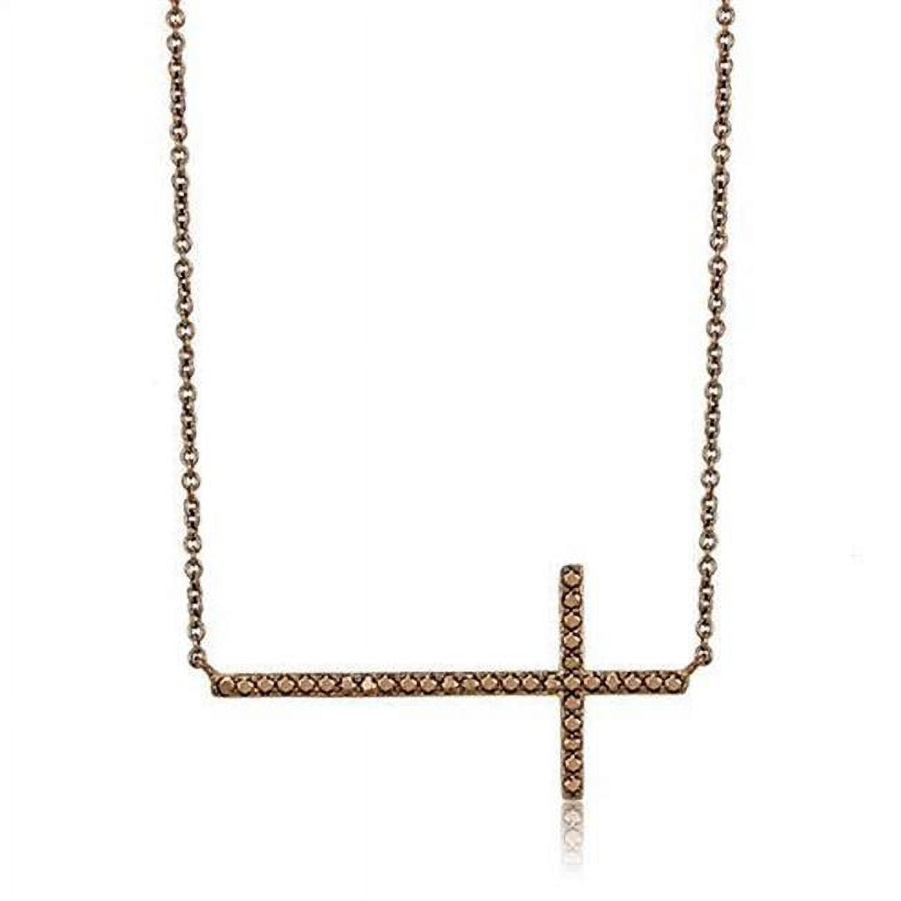 Picture of Alamode 3W1131-16Plus3 Women IP Coffee Light Brass Chain Pendant with AAA Grade CZ in Light Coffee - 16 & 3 in.