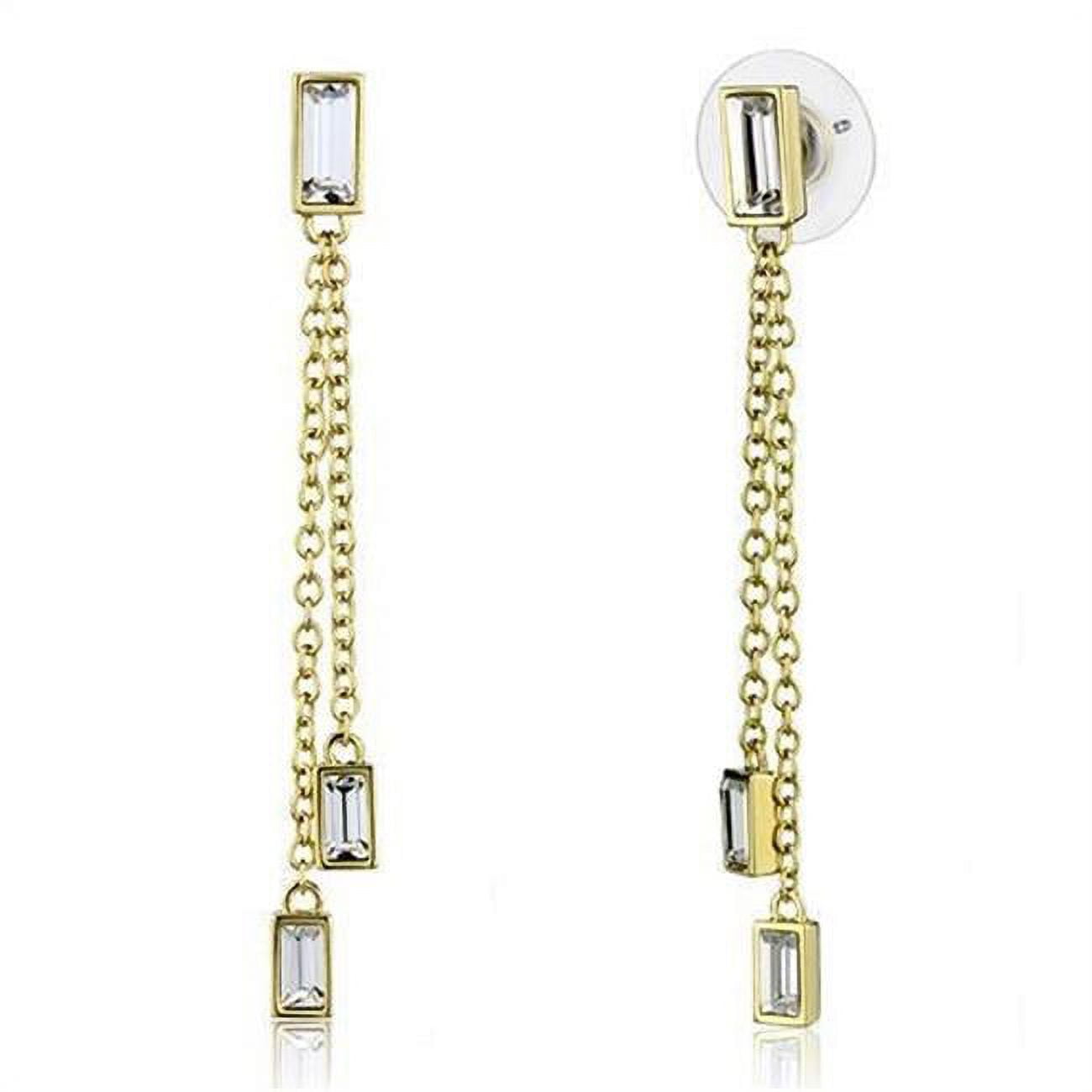 Picture of Alamode 3W1202 Women Gold Brass Earrings with Top Grade Crystal in Clear