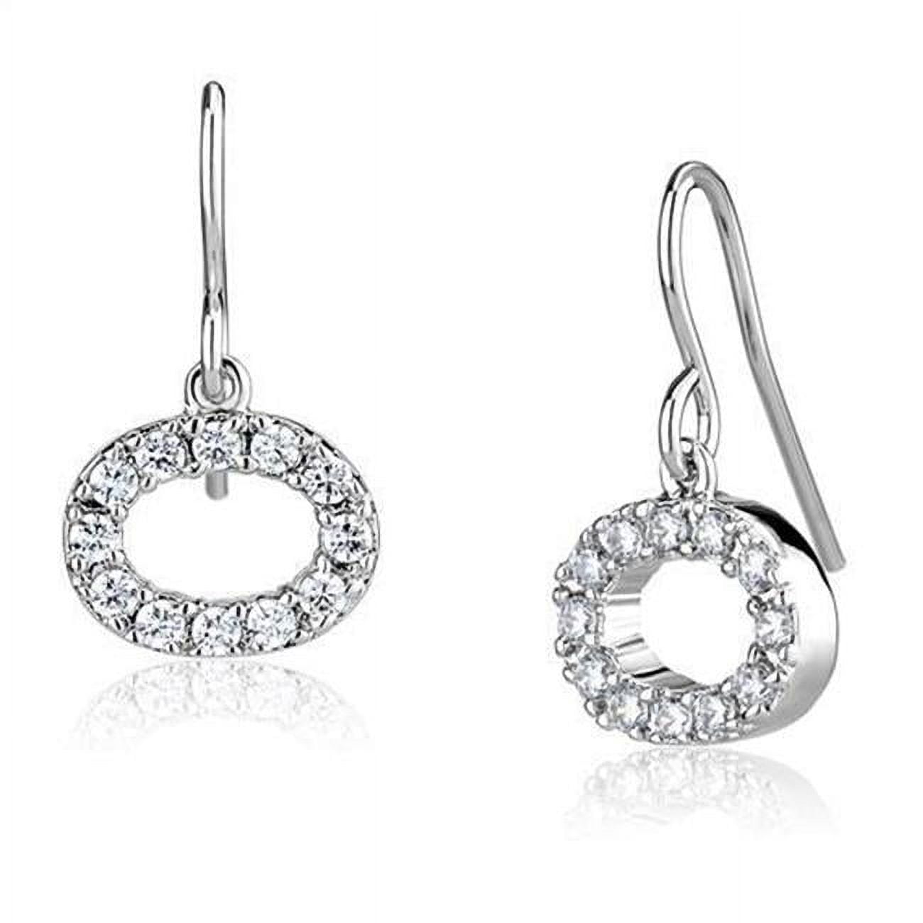 Picture of Alamode 3W1278 Women Rhodium Brass Earrings with AAA Grade CZ in Clear