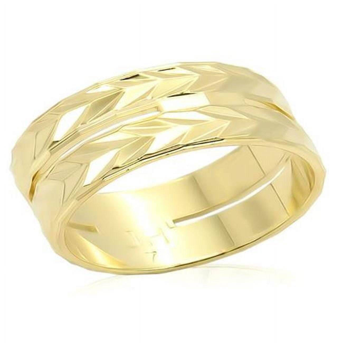 Unisex Gold Brass Ring with No Stone in No Stone - Size 7