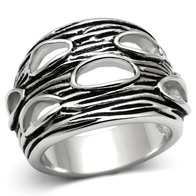 Women Rhodium Brass Ring with No Stone in No Stone - Size 7