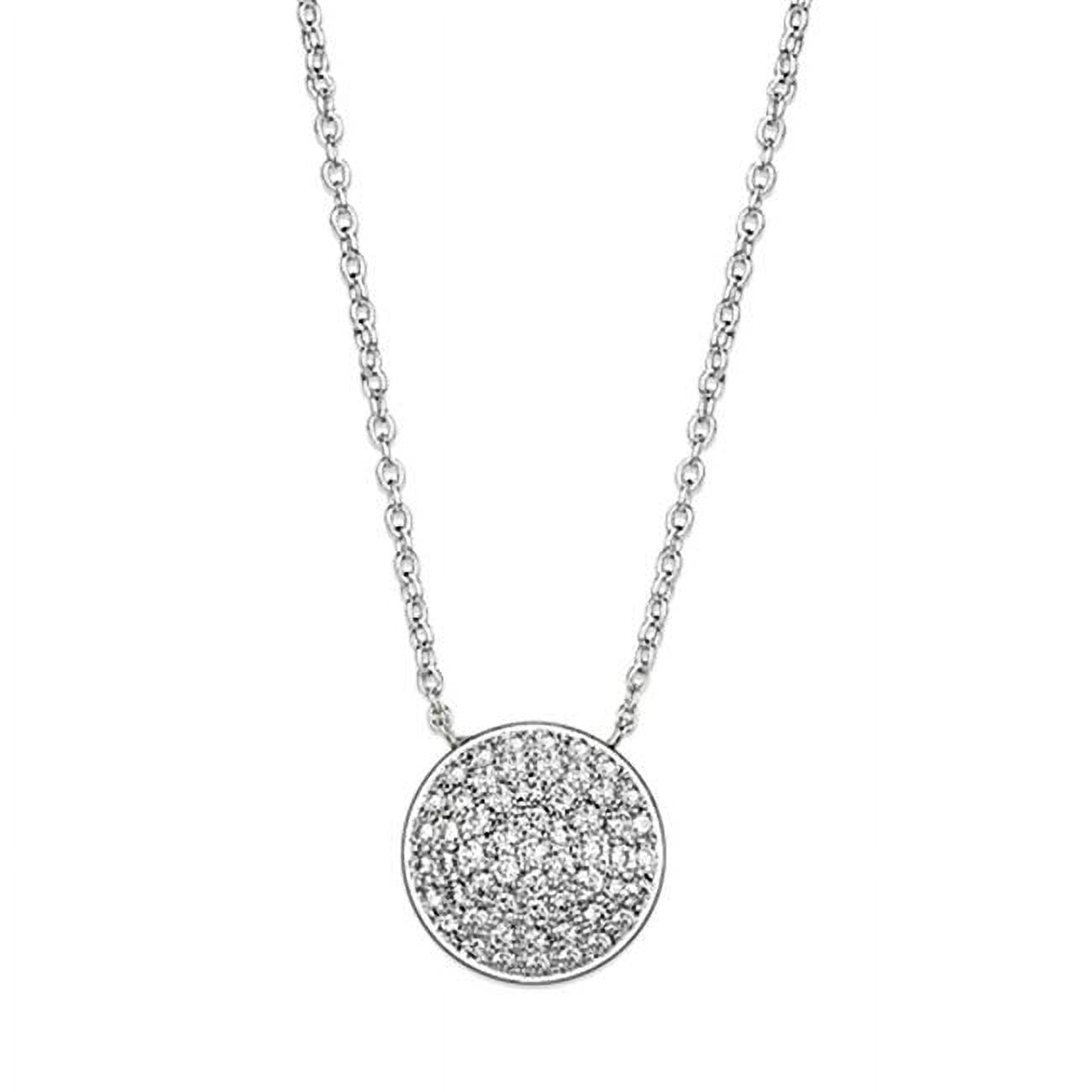 Picture of Alamode 3W436-16 Women Rhodium Brass Necklace with AAA Grade CZ in Clear - 16 in.