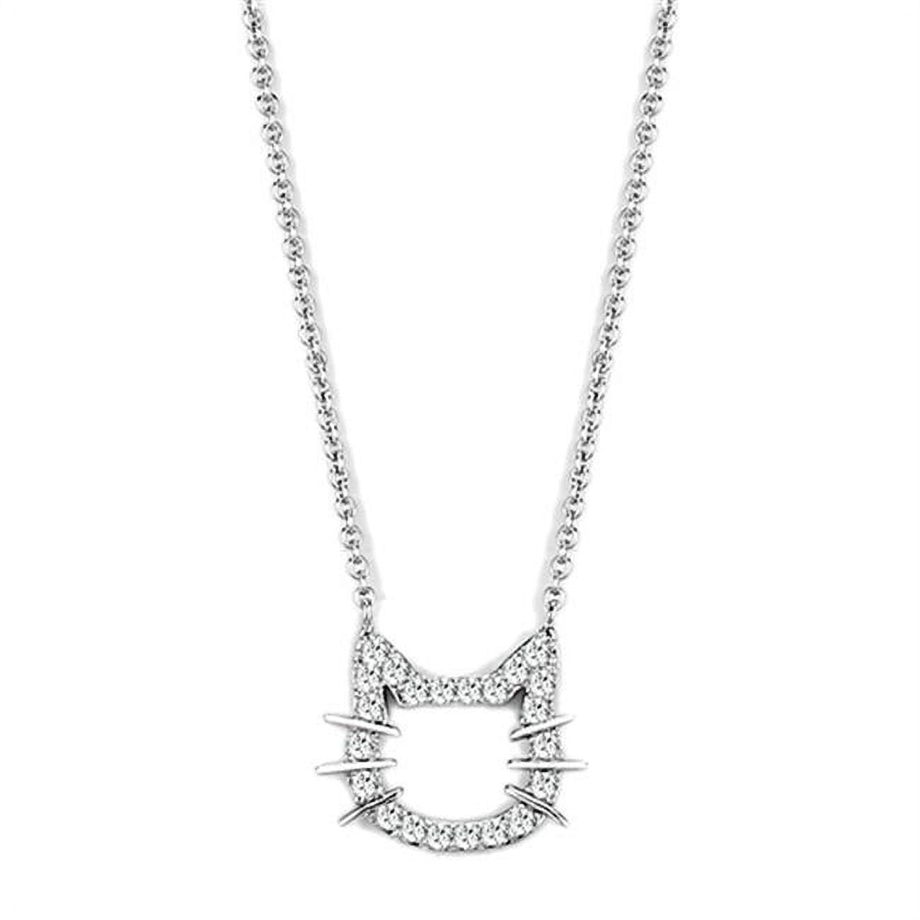 Picture of Alamode 3W446-16 Women Rhodium Brass Necklace with AAA Grade CZ in Clear - 16 in.