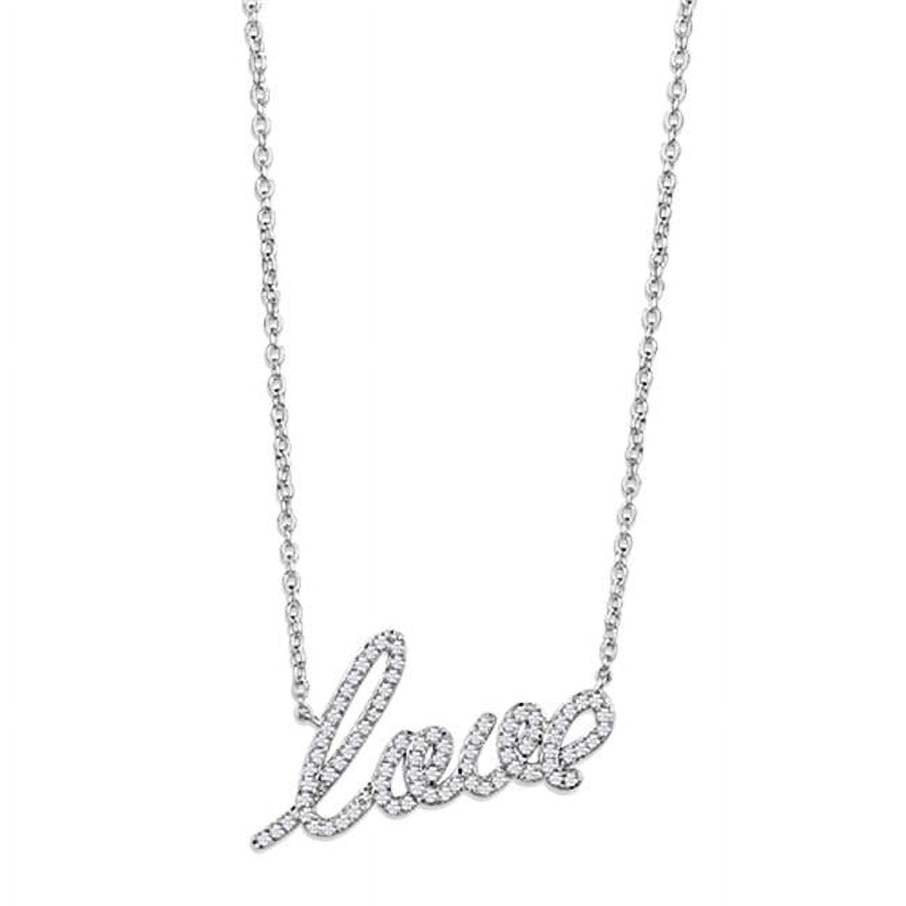 Picture of Alamode 3W453-18 Women Rhodium Brass Necklace with AAA Grade CZ in Clear - 18 in.