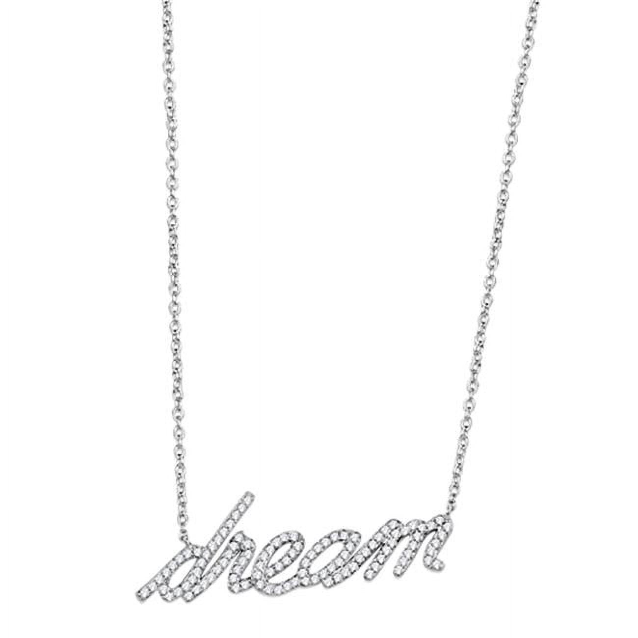 Picture of Alamode 3W455-18 Women Rhodium Brass Necklace with AAA Grade CZ in Clear - 18 in.