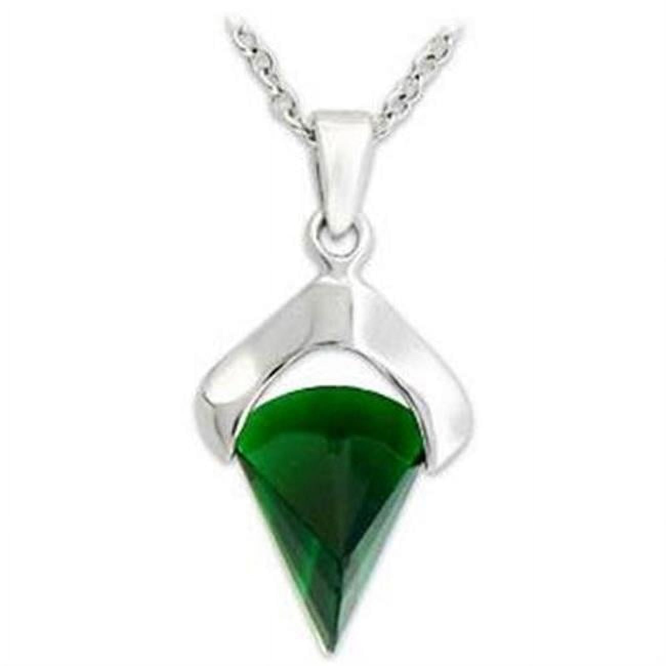 Picture of Alamode LOA566 Women Silver 925 Sterling Silver Pendant with Synthetic in Emerald