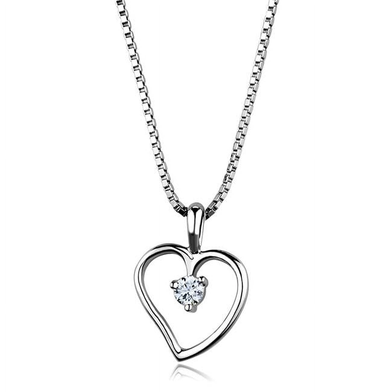 Picture of Alamode 3W797-18 Women Rhodium Brass Chain Pendant with AAA Grade CZ in Clear - 18 in.