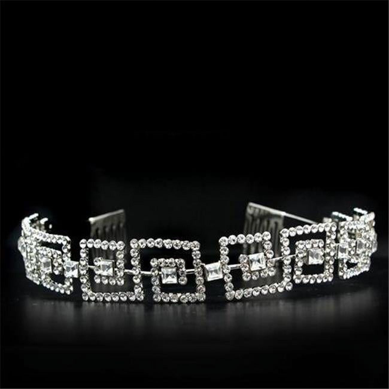 Picture of Alamode LO2116 Women Imitation Rhodium Brass Tiaras & Hair Clip with Top Grade Crystal in Clear