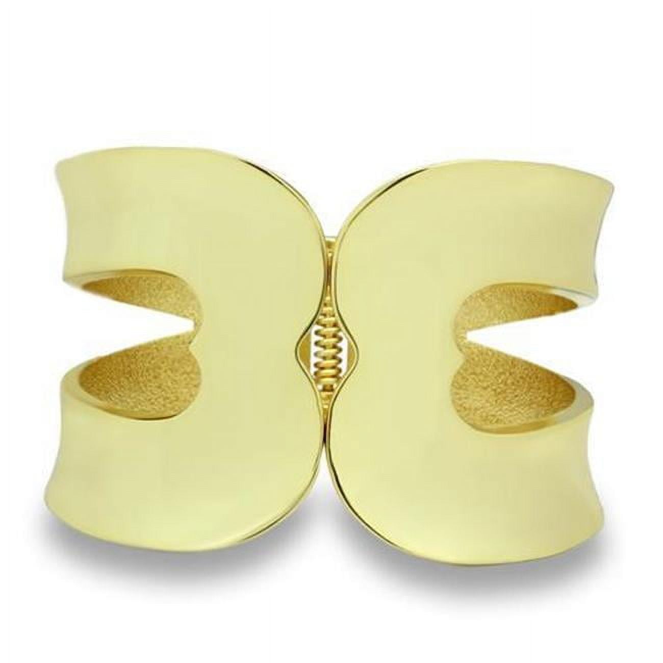Women Flash Gold White Metal Bangle with No Stone in No Stone - 7 in.