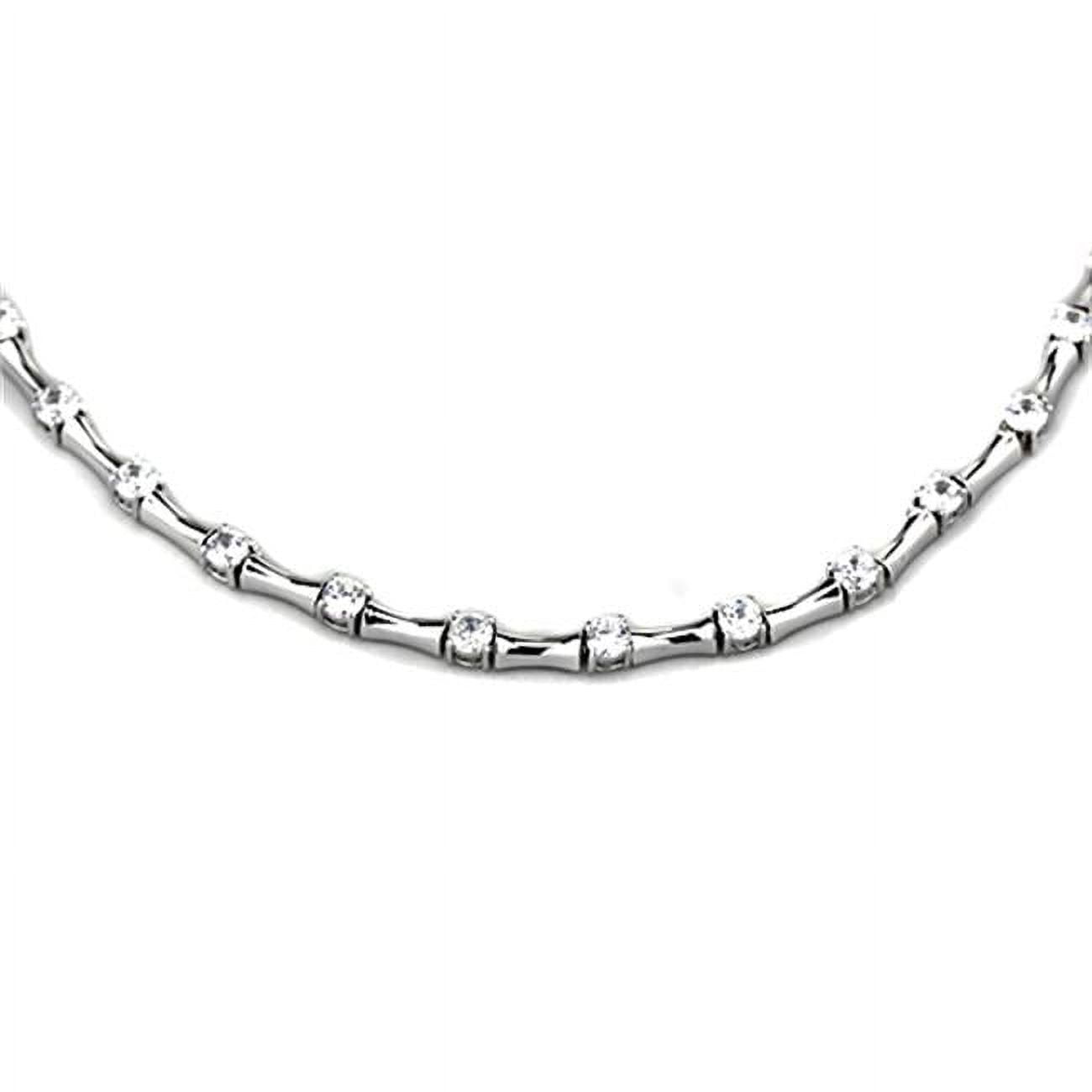 Picture of Alamode LO2709-16 Women Rhodium Brass Necklace with AAA Grade CZ in Clear - 16 in.
