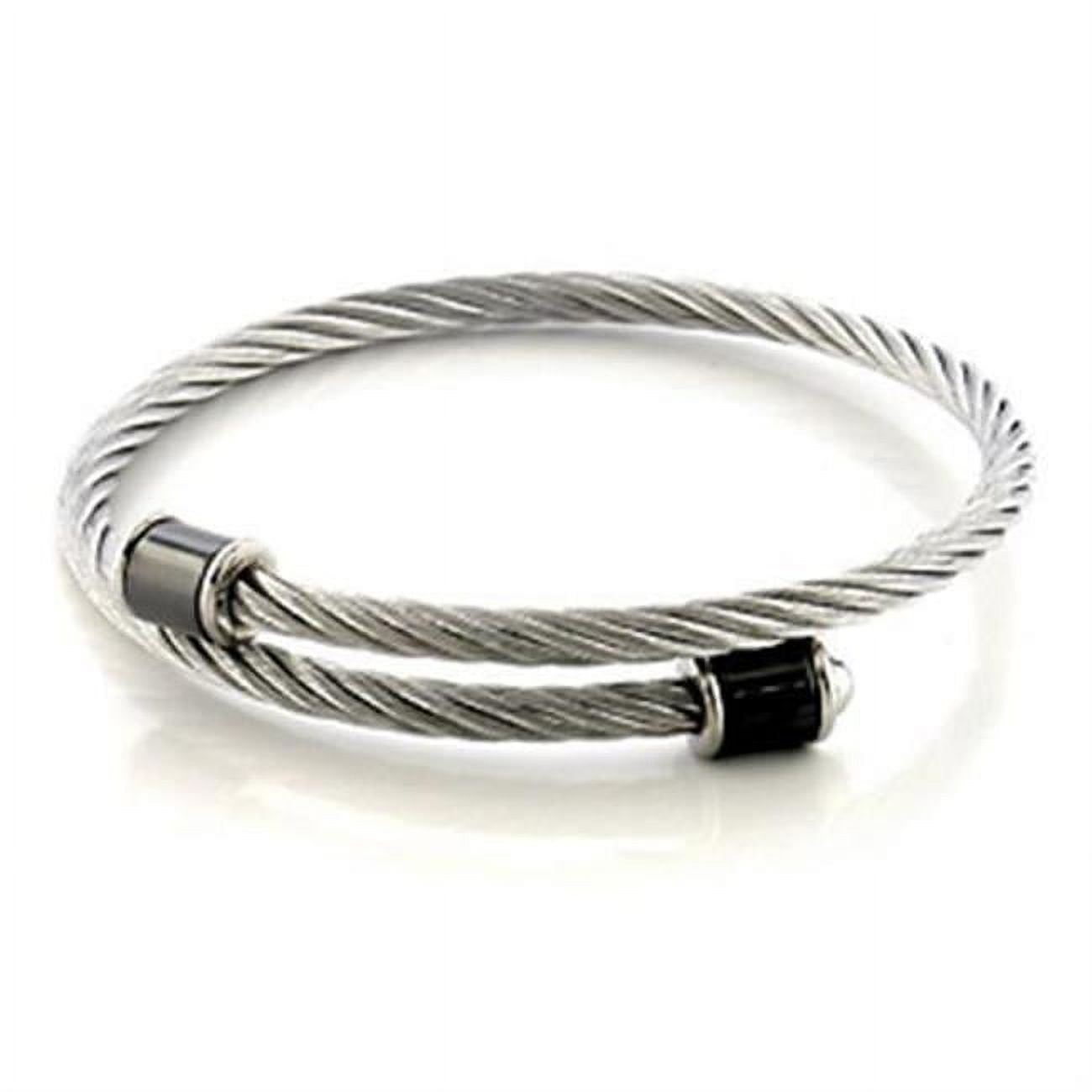 Women Stainless Steel Bangle with No Stone in No Stone - 7 in.