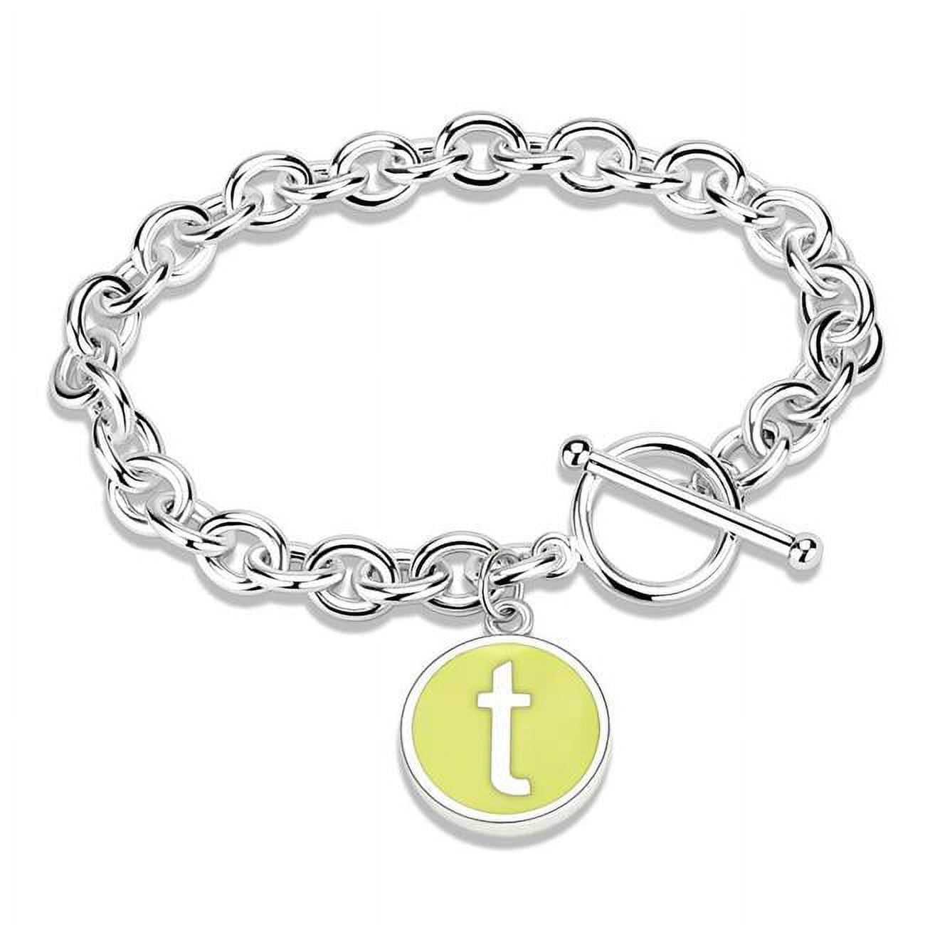 Unisex High-Polished Brass Bracelet with Epoxy in Emerald - 7 in.