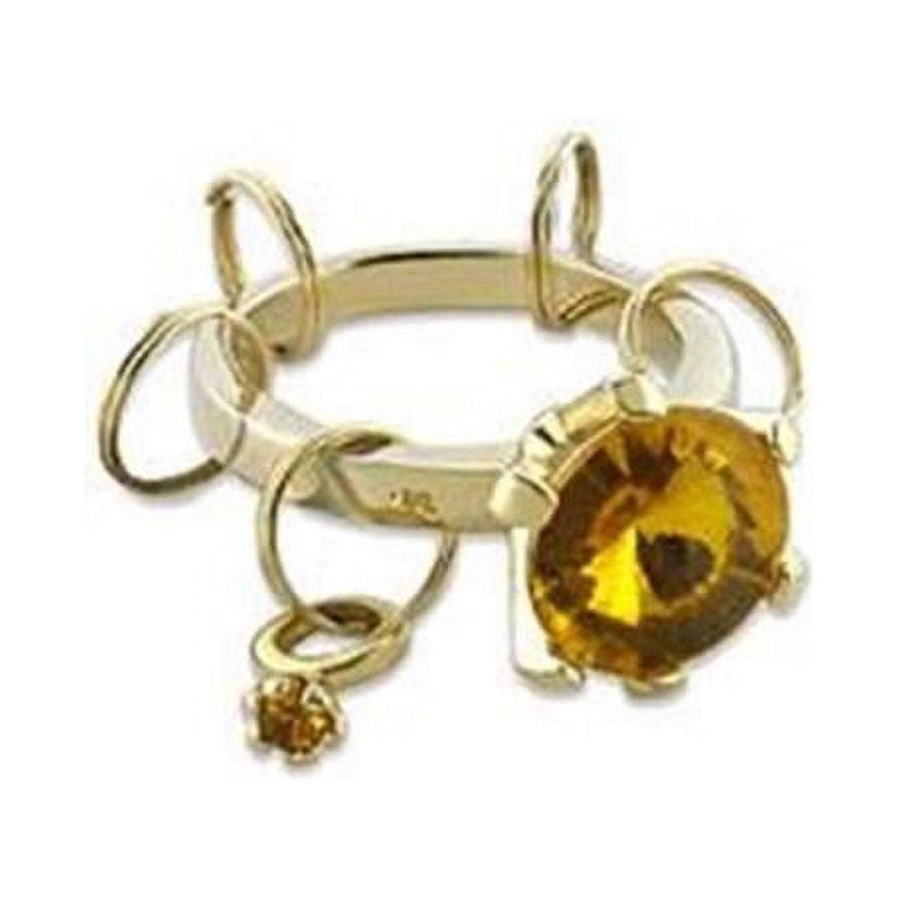 Picture of Alamode LO600 Unisex Gold Brass Key Ring with Synthetic in Topaz