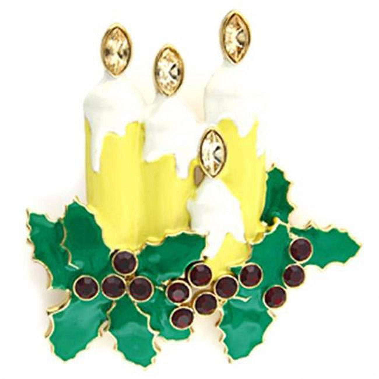 LO844 Women Gold White Metal Brooches with Top Grade Crystal in Citrine Yellow