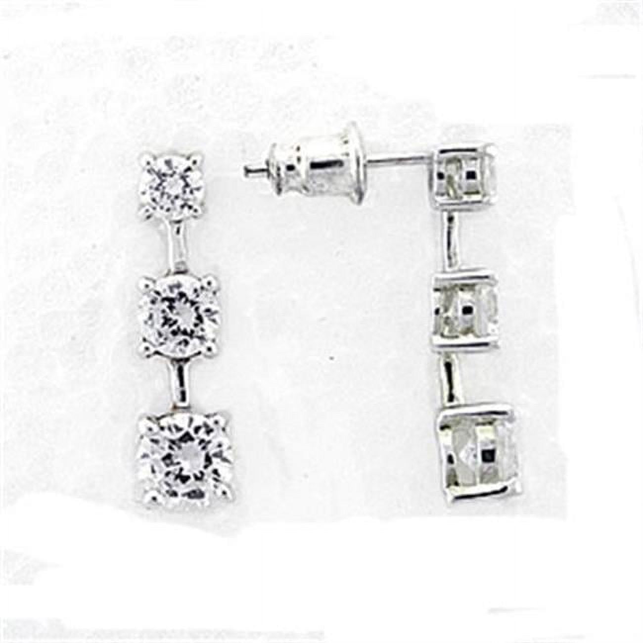 Picture of Alamode LOA379 Women High-Polished 925 Sterling Silver Earrings with AAA Grade CZ in Clear