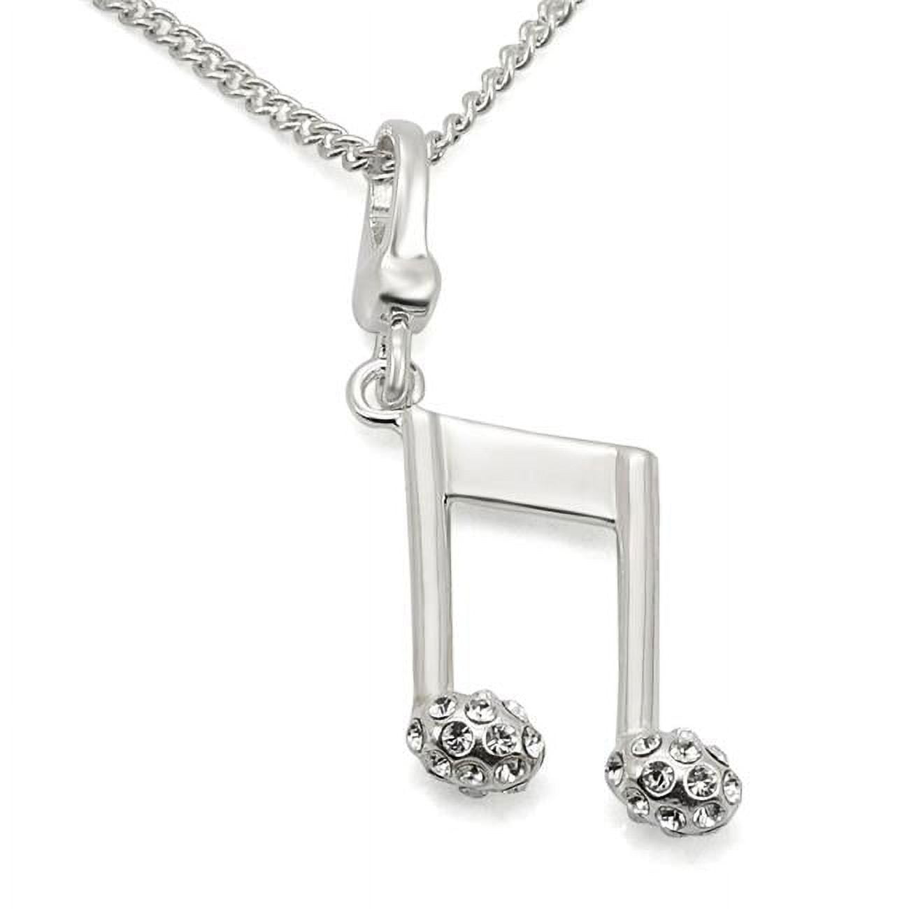 Picture of Alamode LOS443-18 Women Silver 925 Sterling Silver Chain Pendant with Top Grade Crystal in Clear - 18 in.