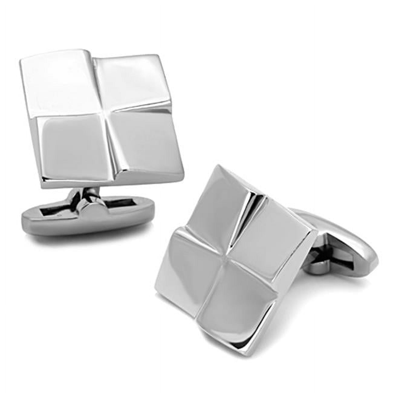 Picture of Alamode TK1250 Men High Polished Stainless Steel Cufflink with No Stone in No Stone
