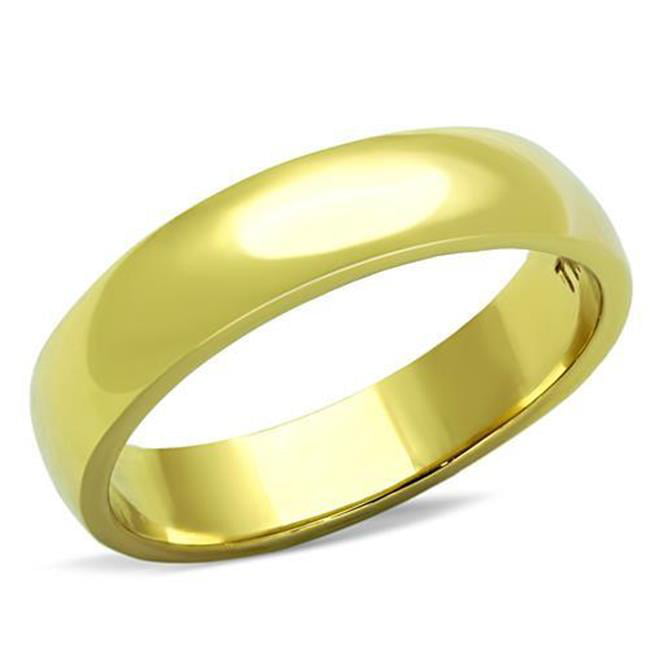 Unisex IP Gold Stainless Steel Ring with No Stone in No Stone - Size 11