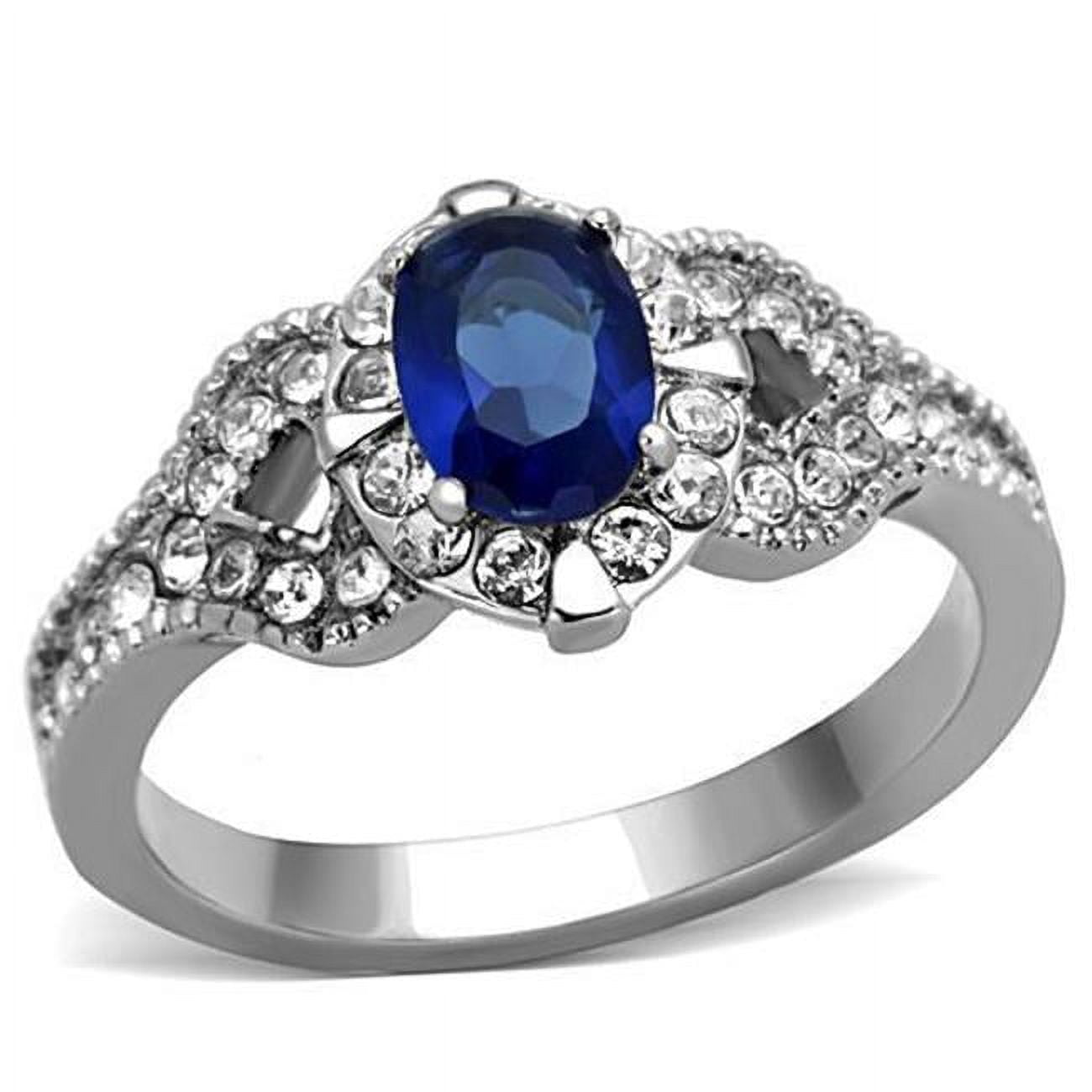 Women High Polished Stainless Steel Ring with Synthetic in Montana - Size 8