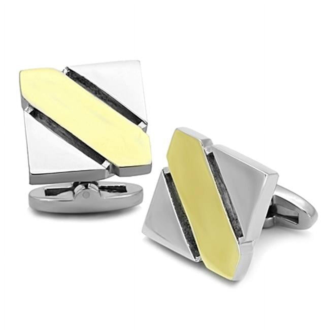 Picture of Alamode TK1249 Men Two-Tone IP Gold Stainless Steel Cufflink with No Stone in No Stone