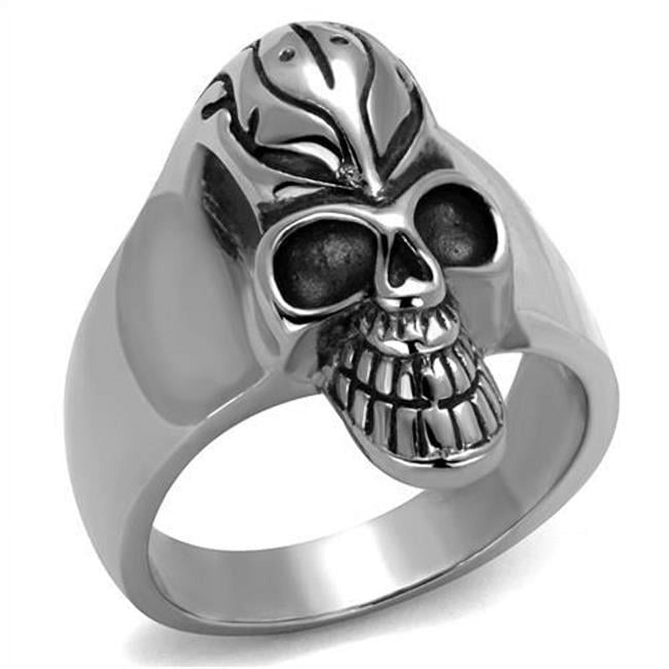 Men High Polished Stainless Steel Ring with Epoxy in Jet - Size 12