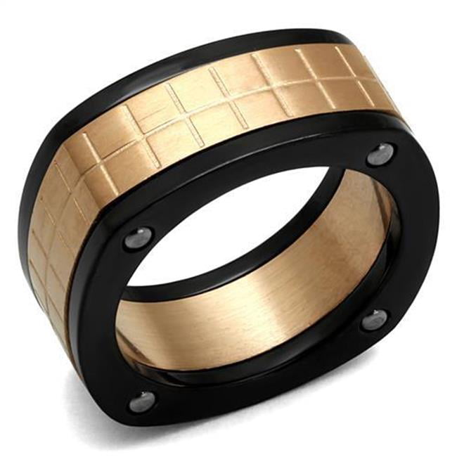 Men Three Tone IP Stainless Steel Ring with No Stone in No Stone - Size 10