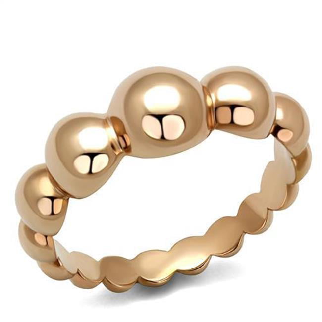 Women IP Rose Gold Stainless Steel Ring with No Stone in No Stone - Size 10