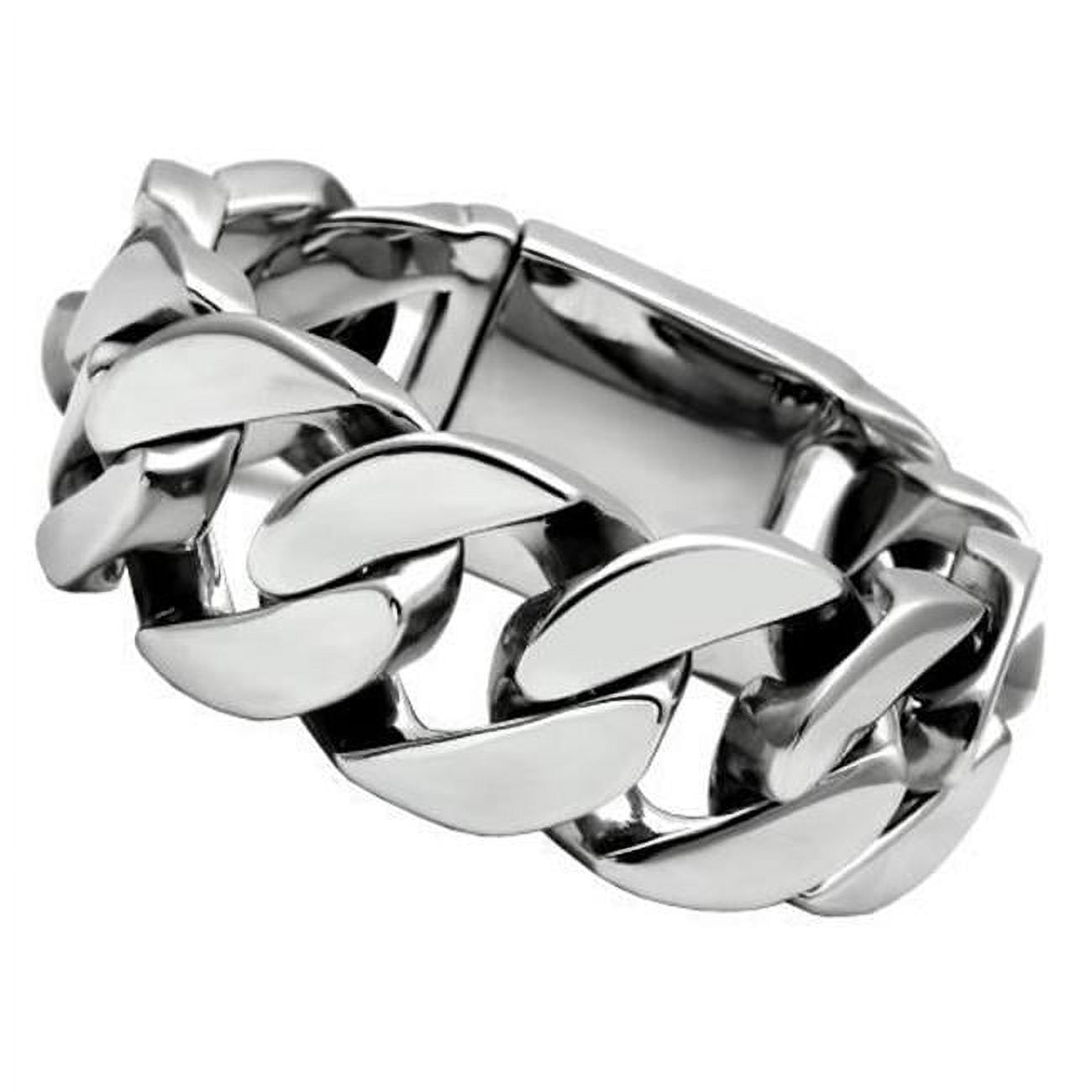 Men High Polished Stainless Steel Bracelet with No Stone in No Stone - 8 in.