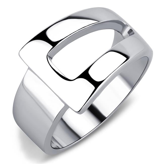 Women High Polished Stainless Steel Ring with No Stone in No Stone - Size 5
