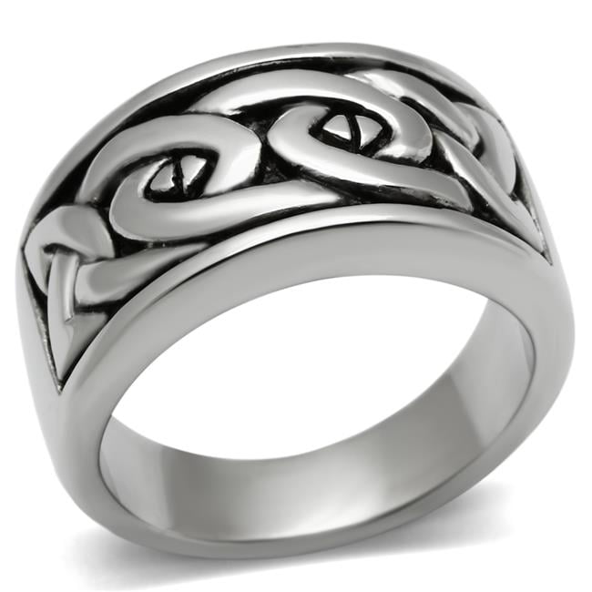 Men High Polished Stainless Steel Ring with No Stone in No Stone - Size 8