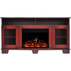 Picture of Cambridge CAM6022-1CHRLG3 Savona Electric Fireplace Heater with 59 in. Cherry TV Stand Enhanced Log Display&#44; Multi Color Flames & Remote
