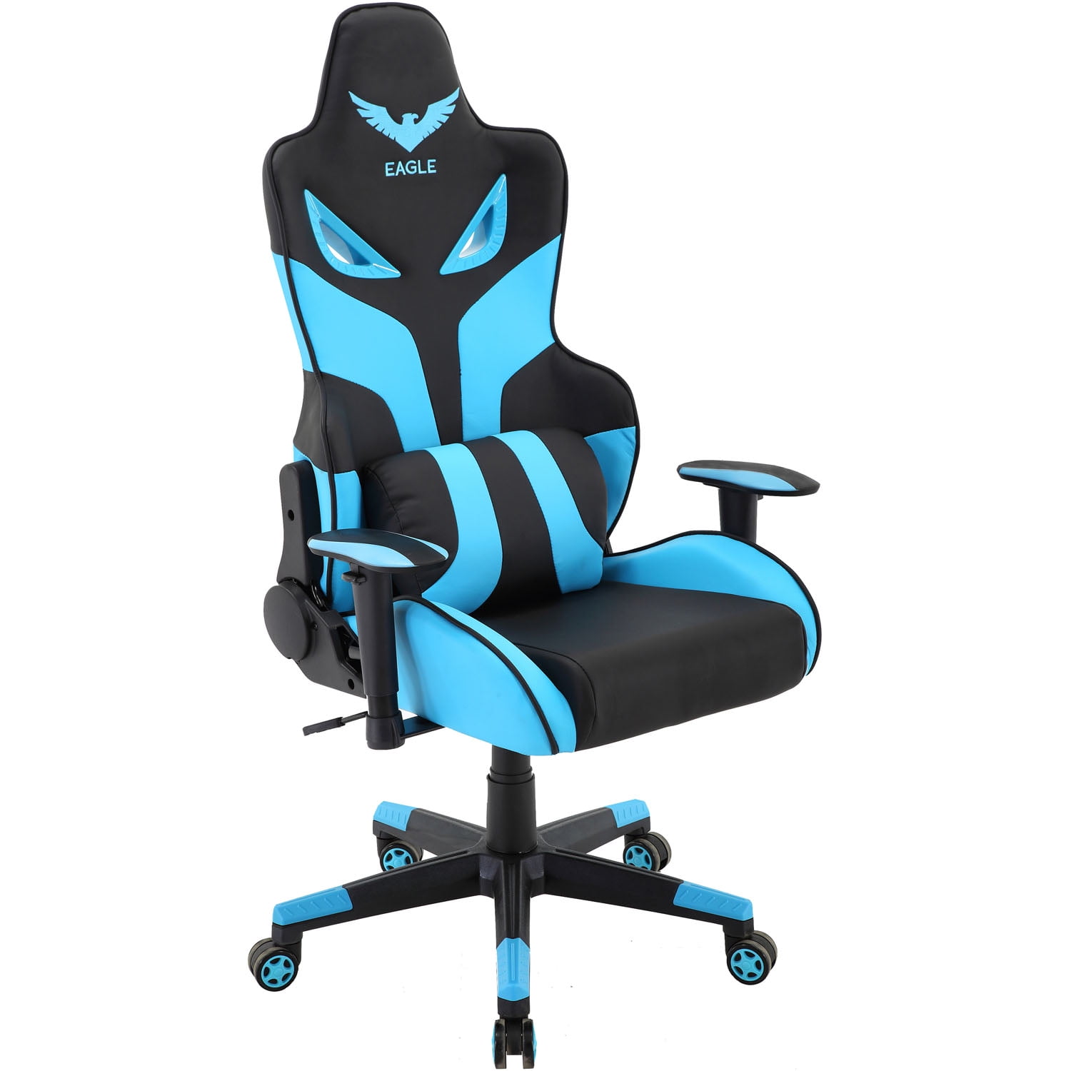 Picture of Hanover HGC0101 Commando Ergonomic Gaming Chair with Adjustable Gas Lift Seating & Lumbar Support&#44; Black & Electric Blue