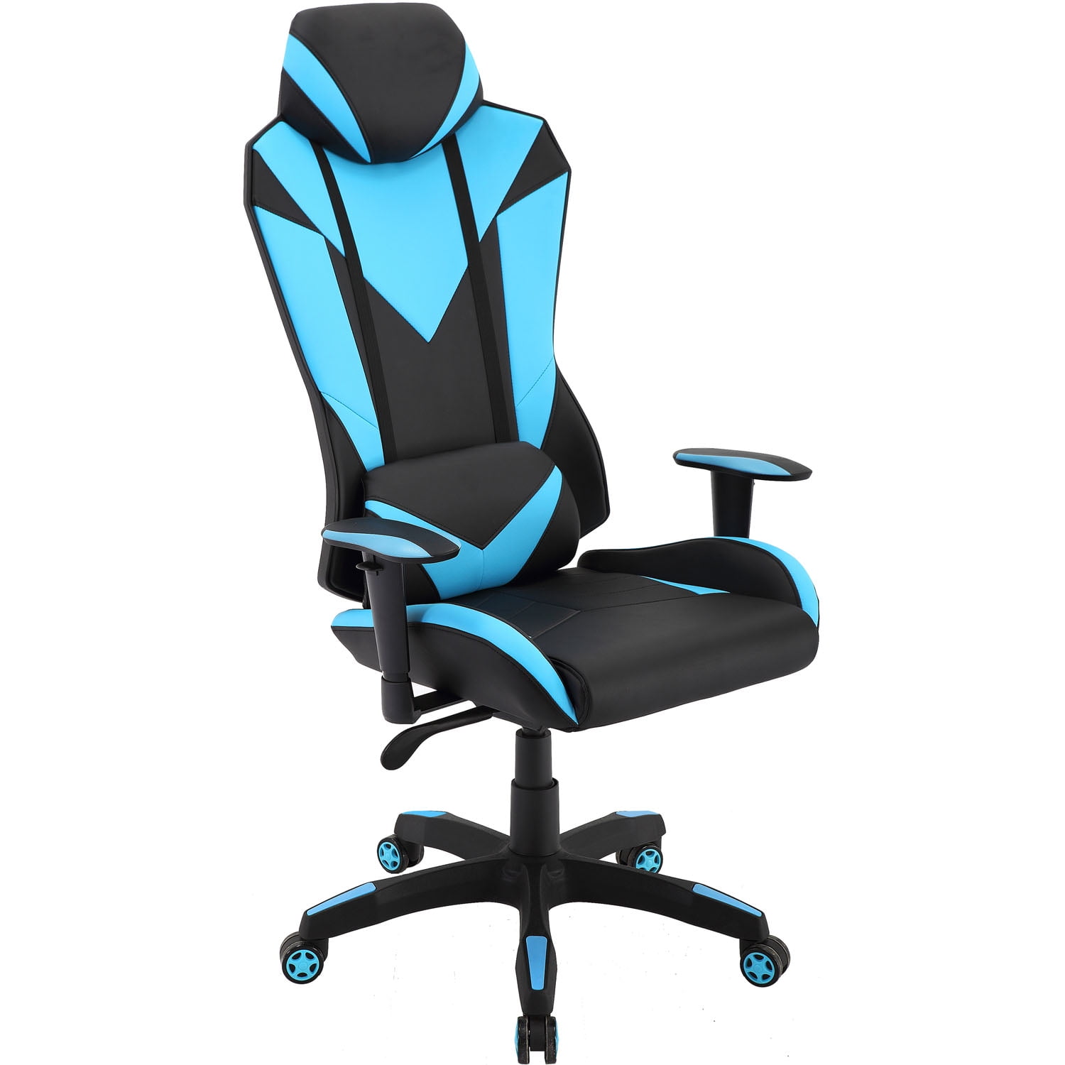 Picture of Hanover HGC0103 Commando Ergonomic High-Back Gaming Chair with Adjustable Gas Lift Seating & Lumbar Support&#44; Black & Electric Blue