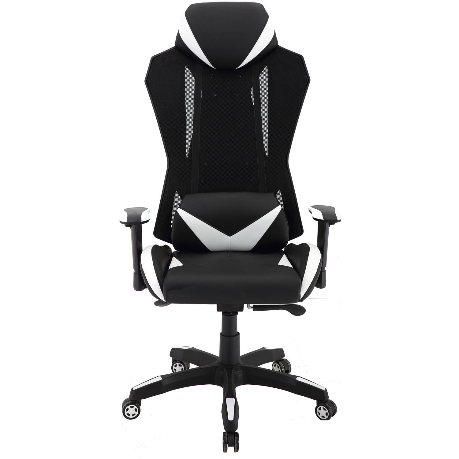 Picture of Hanover HGC0104 Ergonomic High-Back Gaming Chair with Adjustable Gas Lift Seating & Lumbar Support&#44; Black & White