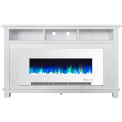 Picture of Cambridge CAM5735-1WW San Jose 58 in. Freestanding Electric Fireplace Entertainment Stand in White with 50 in. Insert & Crystal Rock Display