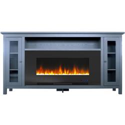 Picture of Cambridge CAM6938-1SBL 70 in. Slate Blue Electric Fireplace Tv Stand with Multi-Color LED Flames & Crystal Rock Display