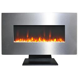 Picture of Cambridge CAM36WMEF-1SS 36 in. Metallic Electric Fireplace in Stainless Steel with Multi-Color Crystal Rock Display