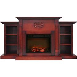 Picture of Cambridge CAMBR7233-1CHR Fireplace Mantel with Log Insert&#44; Cherry
