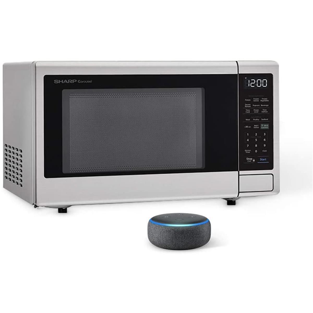 Picture of Sharp ZSMC1449FS 1.4 cu. ft. Stainless Steel Microwave Oven with Echo Dots&#44; Charcoal