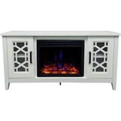 Picture of Cambridge Outdoor Living CAM5414-1WHTCRS 55.9 x 15.7 x 25.7 in. Stardust Cutout Fireplace Mantel with Crystal Insert - White
