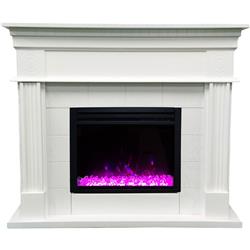 Picture of Cambridge Outdoor Living CAM6215-1WHTCRS 62.2 in. Summit Farmhouse Style Fireplace Mantel with Crystal Insert&#44; White