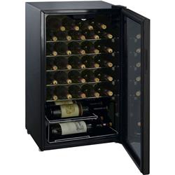 Picture of Amana AMAW35S2CW 35-Bottle Single-Zone Wine Cooler with LED Thermostat Control & Wood Shelving Stainless