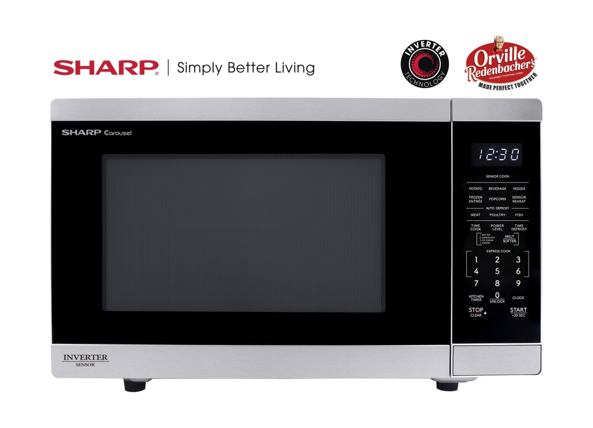 SMC1464KS 1.4 cu. ft. 1100 watt Stainless Steel Countertop Microwave Oven with Inverter Technology -  Sharp