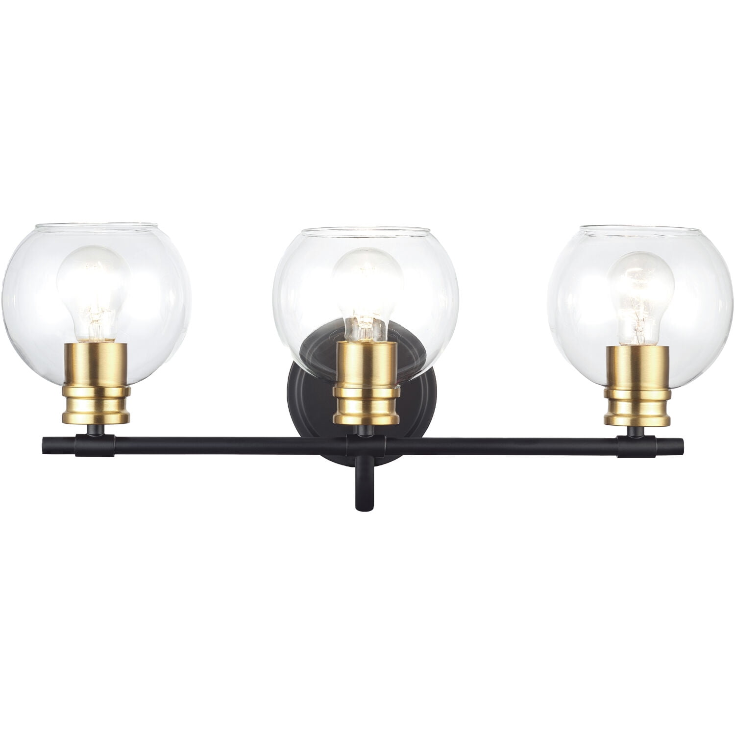 Picture of Afelem 9164-3W 3-Light Bathroom Vanity Bar Wall Sconce&#44; Black & Gold