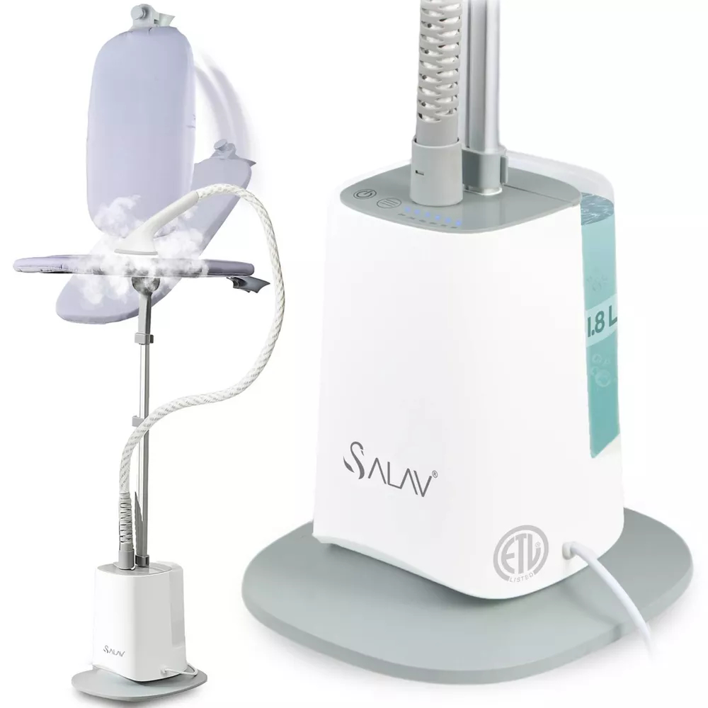 GS66 GRAY Complete Garment Steamer with Smart Automatic Shut-Off Pivoting Ironing Board, Gray